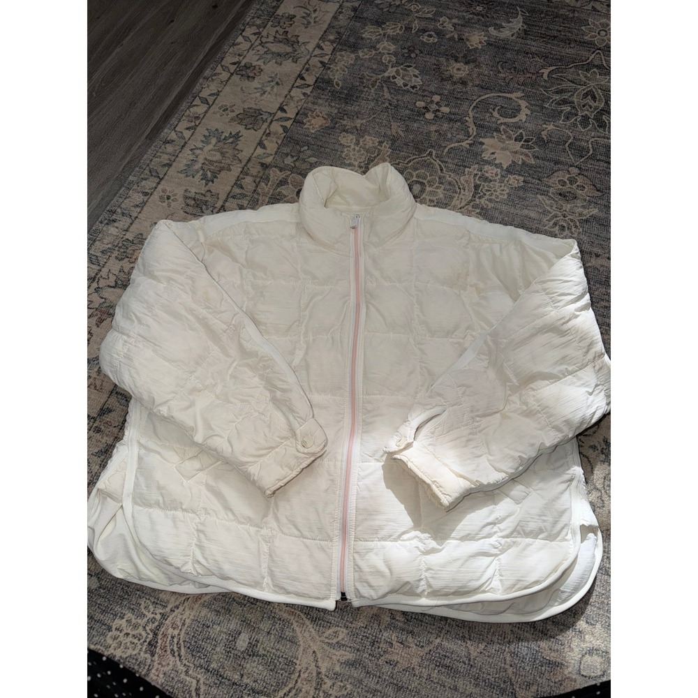 Free People Movement Pippa Packable Puffer Jacket White Pink Medium